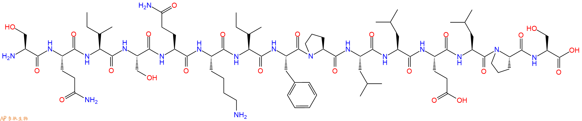 专肽生物产品H2N-Ser-Gln-Ile-Ser-Gln-Lys-Ile-Phe-Pro-Leu-Leu-Glu-Leu-Pro-Ser-OH