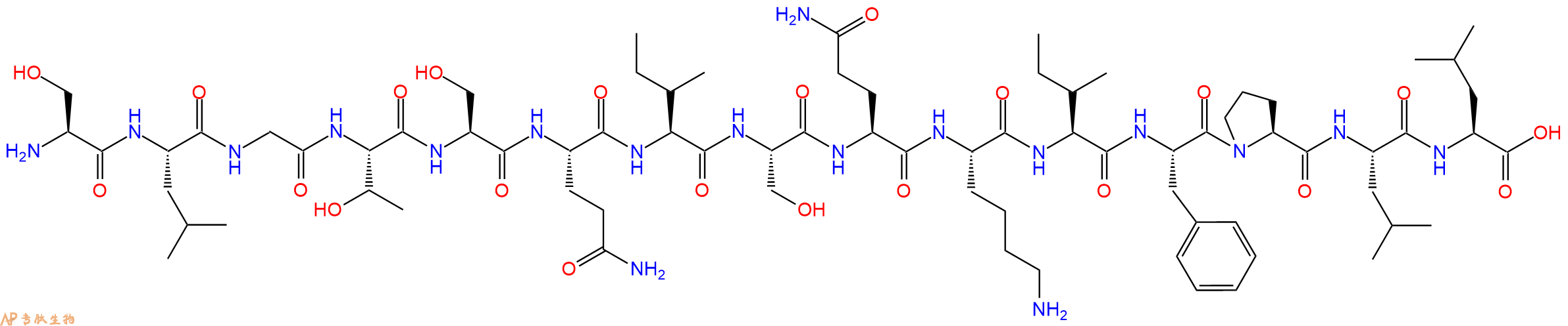 专肽生物产品H2N-Ser-Leu-Gly-Thr-Ser-Gln-Ile-Ser-Gln-Lys-Ile-Phe-Pro-Leu-Leu-OH