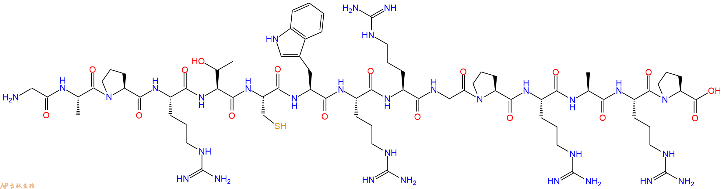 专肽生物产品H2N-Gly-Ala-Pro-Arg-Thr-Cys-Trp-Arg-Arg-Gly-Pro-Arg-Ala-Arg-Pro-OH