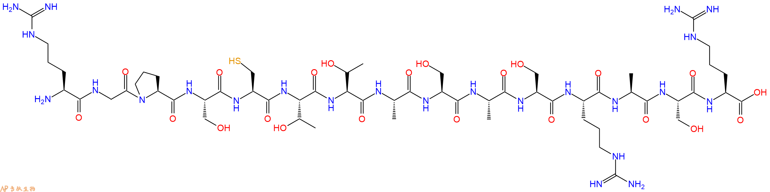 专肽生物产品H2N-Arg-Gly-Pro-Ser-Cys-Thr-Thr-Ala-Ser-Ala-Ser-Arg-Ala-Ser-Arg-OH