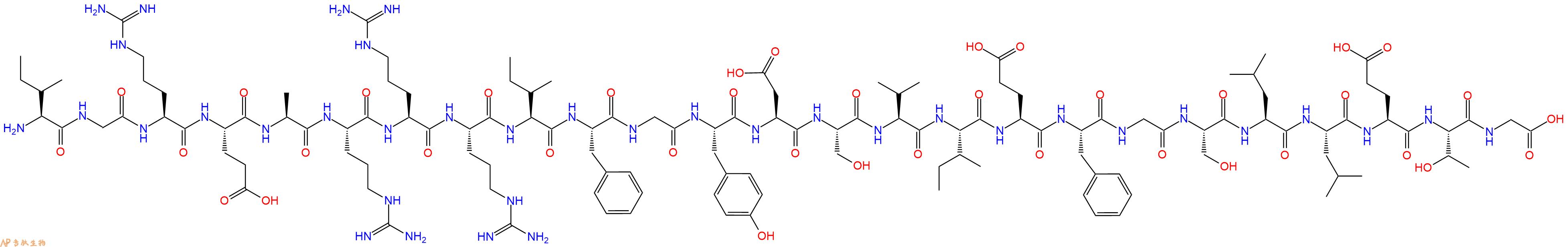 专肽生物产品H2N-Ile-Gly-Arg-Glu-Ala-Arg-Arg-Arg-Ile-Phe-Gly-Tyr-Asp-Ser-Val-Ile-Glu-Phe-Gly-Ser-Leu-Leu-Glu-Thr-Gly-OH
