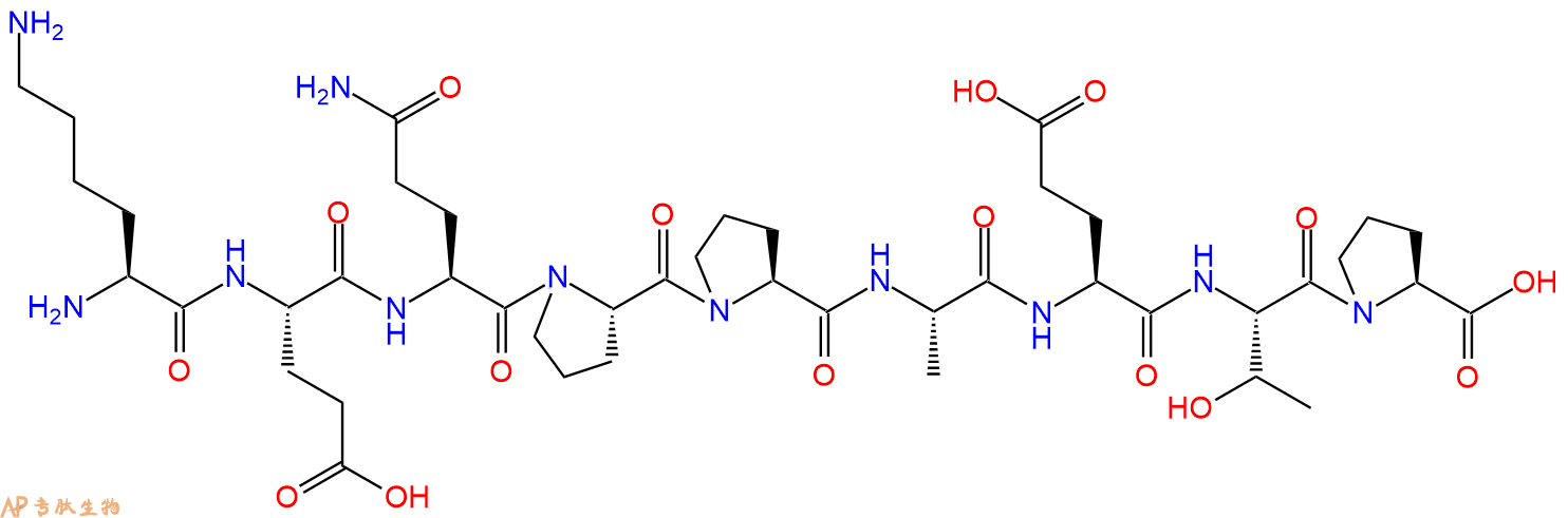专肽生物产品H2N-Lys-Glu-Gln-Pro-Pro-Ala-Glu-Thr-Pro-OH