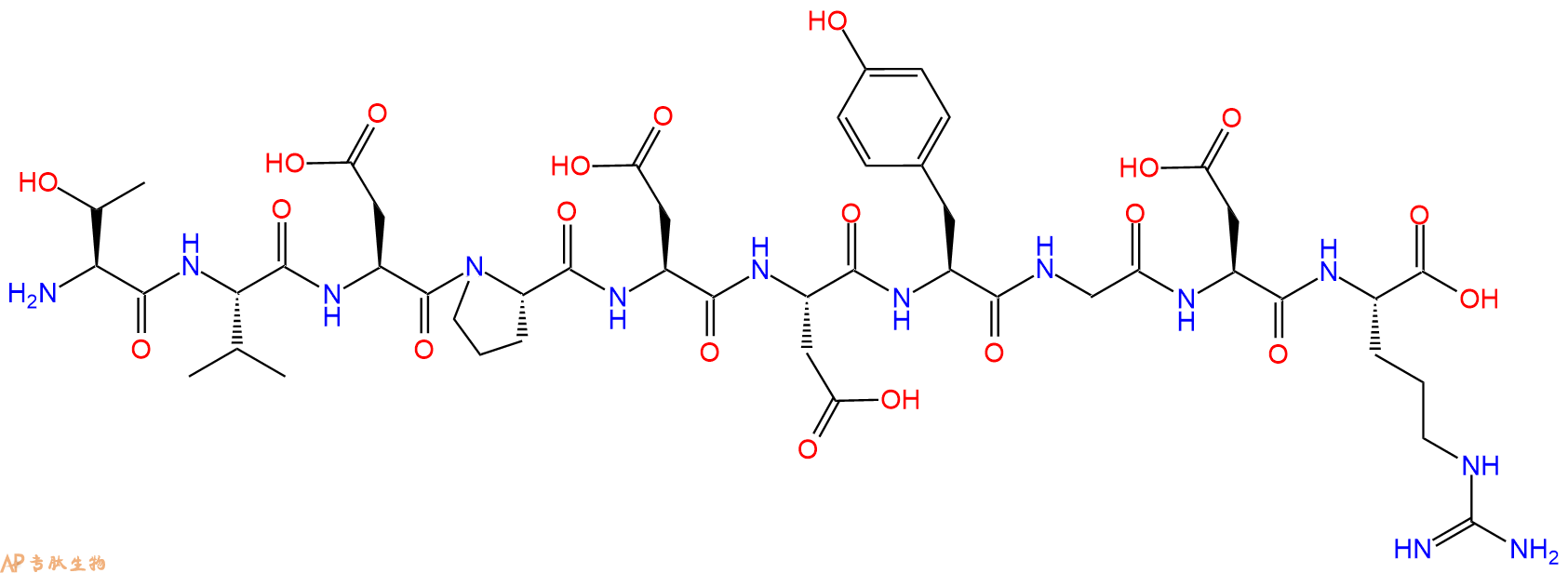 专肽生物产品H2N-Thr-Val-Asp-Pro-Asp-Asp-Tyr-Gly-Asp-Arg-OH