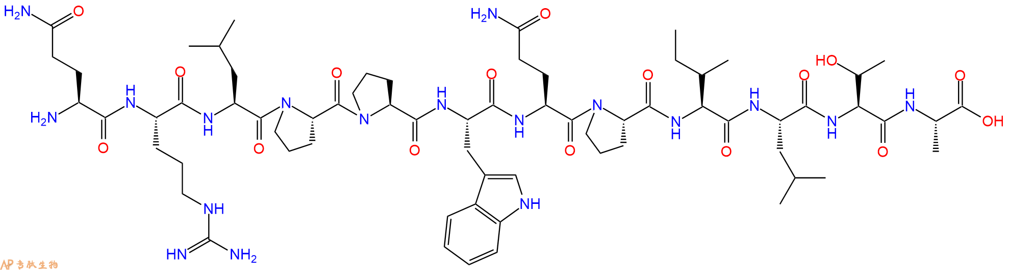 专肽生物产品H2N-Gln-Arg-Leu-Pro-Pro-Trp-Gln-Pro-Ile-Leu-Thr-Ala-OH