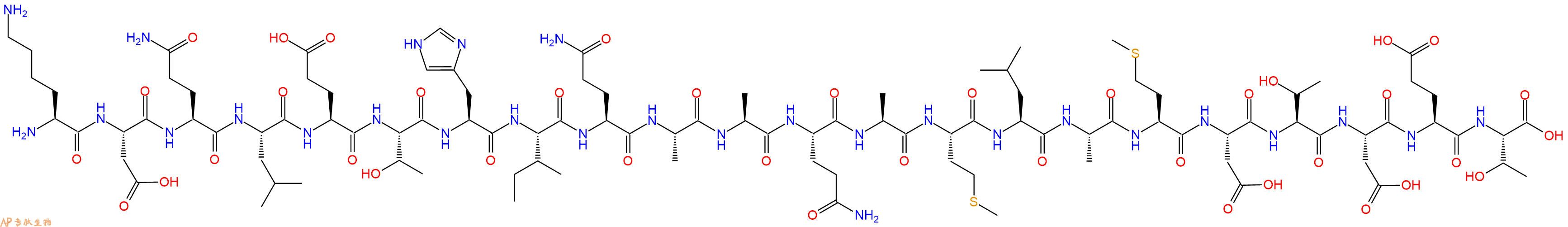 专肽生物产品H2N-Lys-Asp-Gln-Leu-Glu-Thr-His-Ile-Gln-Ala-Ala-Gln-Ala-Met-Leu-Ala-Met-Asp-Thr-Asp-Glu-Thr-OH