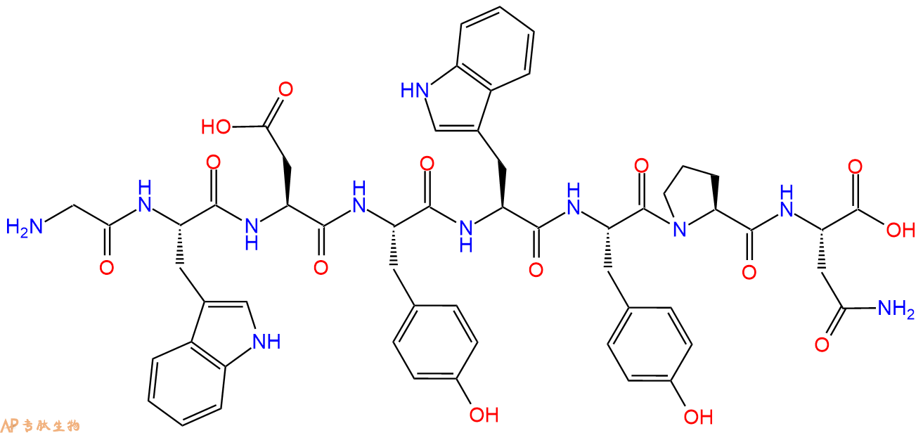 专肽生物产品H2N-Gly-Trp-Asp-Tyr-Trp-Tyr-Pro-Asn-OH
