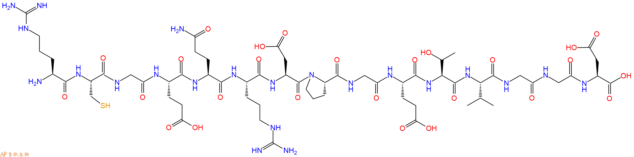 专肽生物产品H2N-Arg-Cys-Gly-Glu-Gln-Arg-Asp-Pro-Gly-Glu-Thr-Val-Gly-Gly-Asp-OH