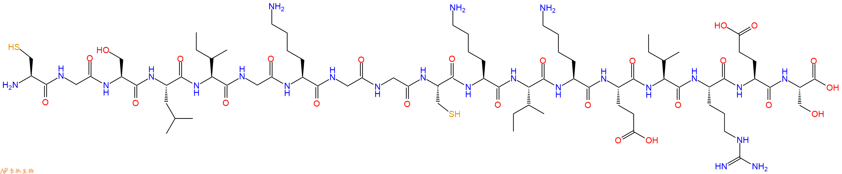 专肽生物产品H2N-Cys-Gly-Ser-Leu-Ile-Gly-Lys-Gly-Gly-Cys-Lys-Ile-Lys-Glu-Ile-Arg-Glu-Ser-OH