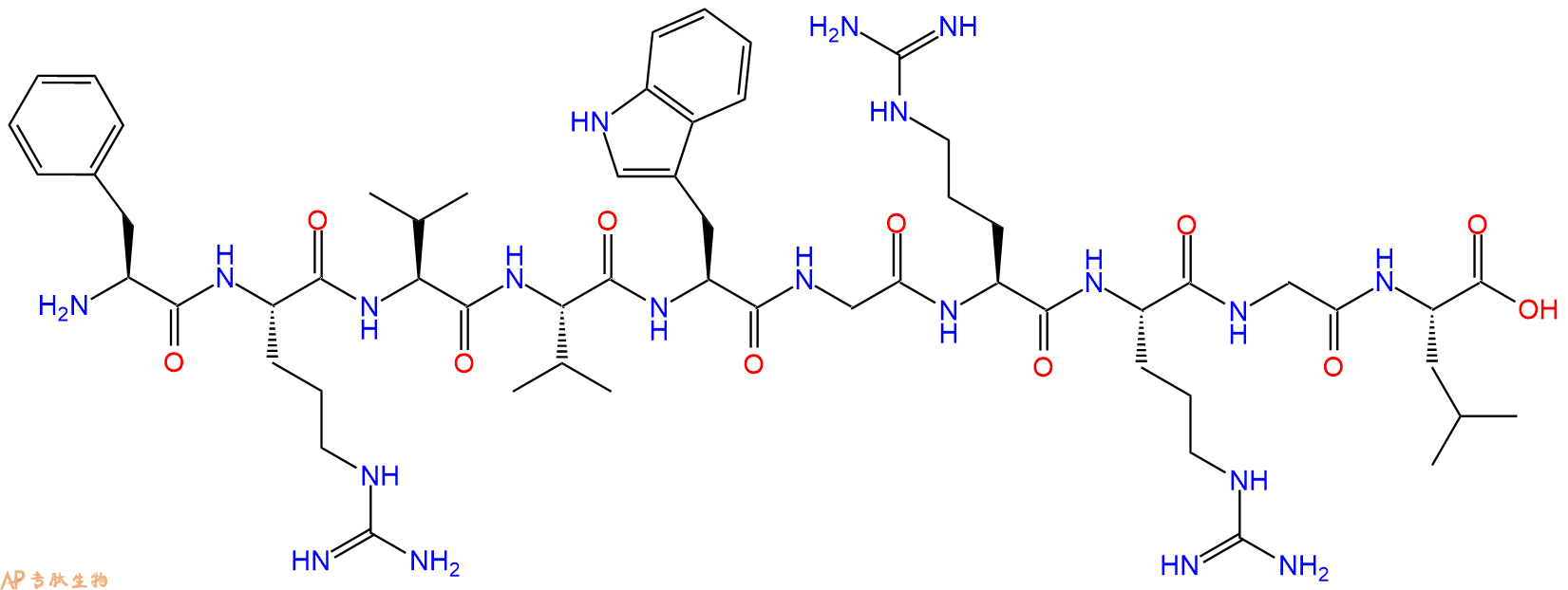 专肽生物产品H2N-Phe-Arg-Val-Val-Trp-Gly-Arg-Arg-Gly-Leu-OH