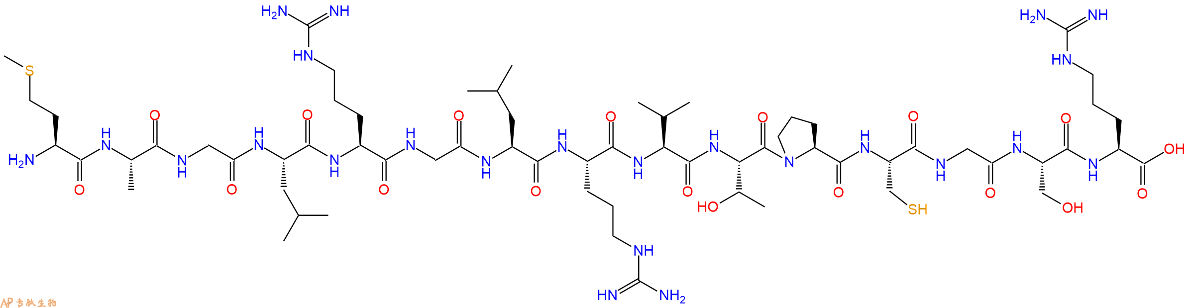 专肽生物产品H2N-Met-Ala-Gly-Leu-Arg-Gly-Leu-Arg-Val-Thr-Pro-Cys-Gly-Ser-Arg-OH