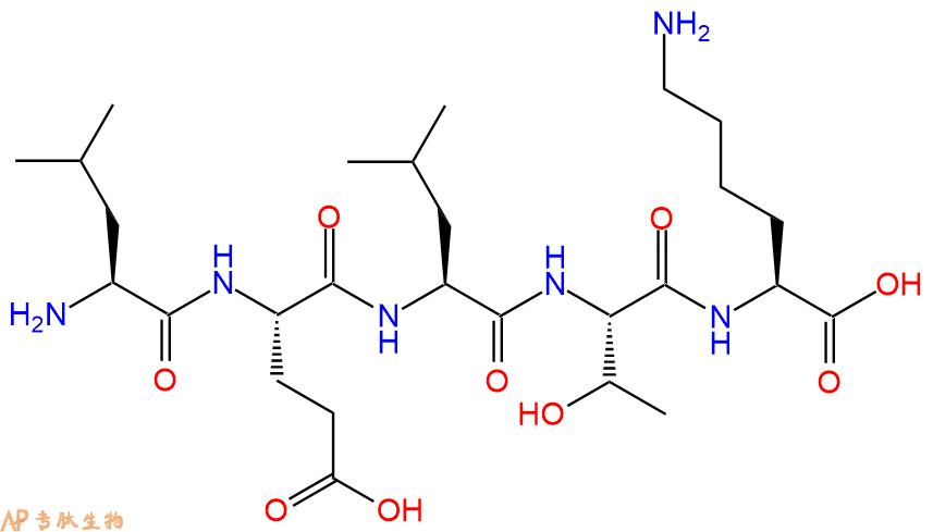 专肽生物产品H2N-Leu-Glu-Leu-Thr-Lys-OH