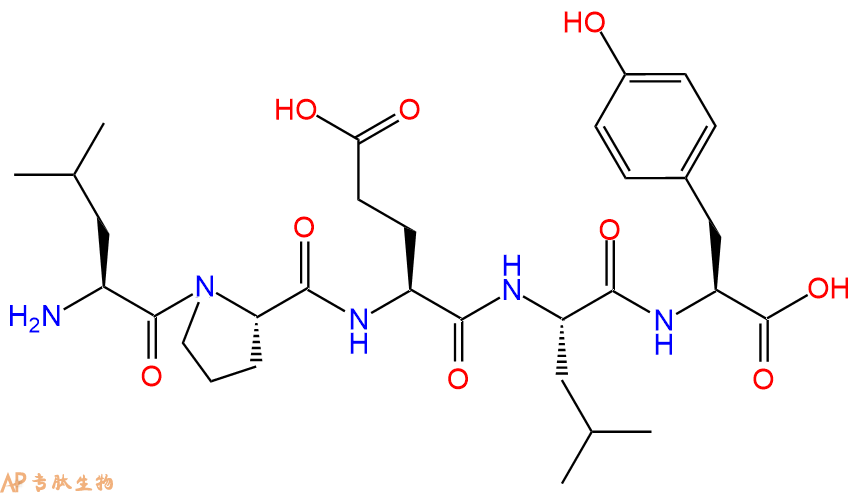 专肽生物产品H2N-Leu-Pro-Glu-Leu-Tyr-OH