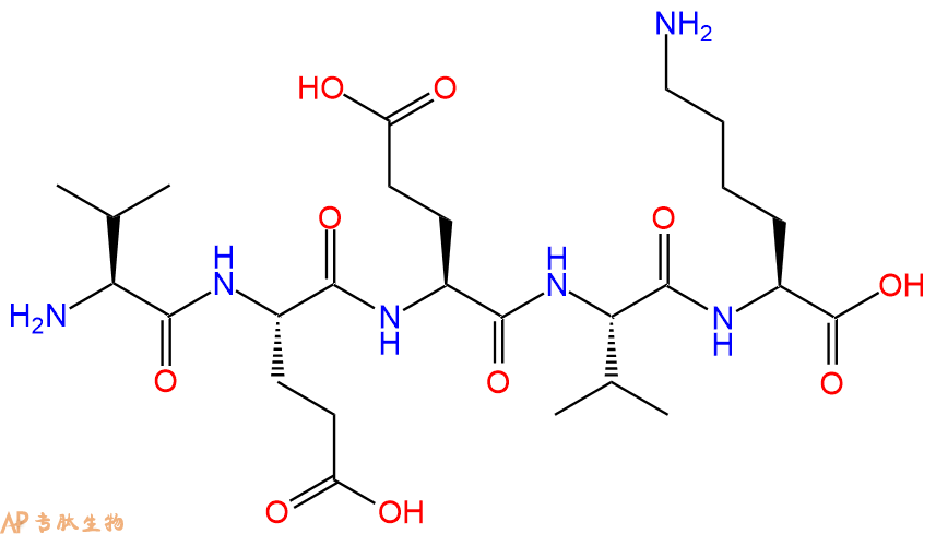 专肽生物产品H2N-Val-Glu-Glu-Val-Lys-OH