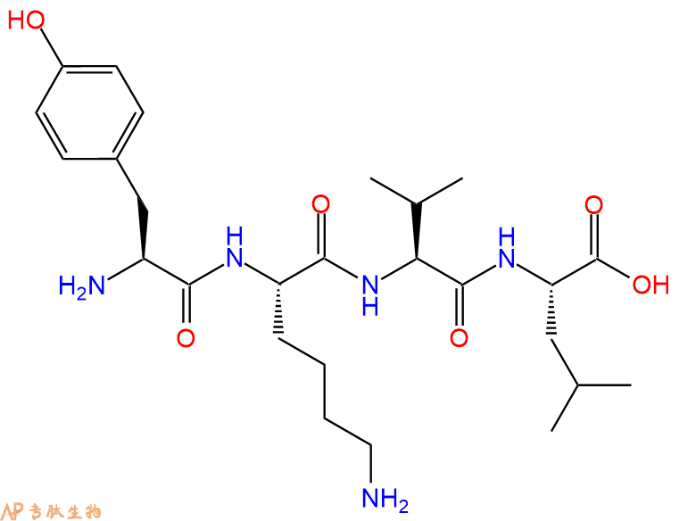 专肽生物产品H2N-Tyr-Lys-Val-Leu-OH