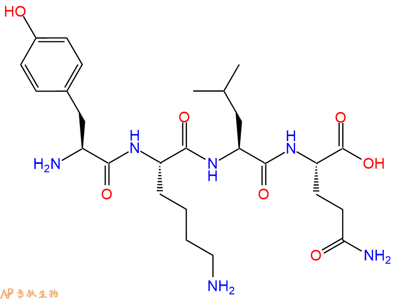专肽生物产品H2N-Tyr-Lys-Leu-Gln-OH