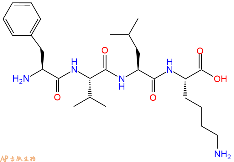 专肽生物产品H2N-Phe-Val-Leu-Lys-OH