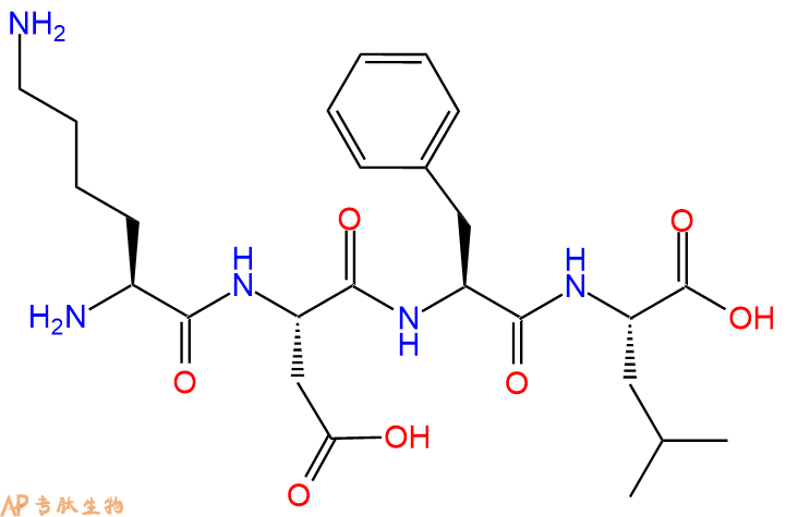 专肽生物产品H2N-Lys-Asp-Phe-Leu-OH