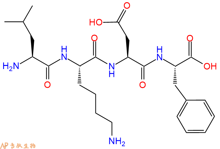 专肽生物产品H2N-Leu-Lys-Asp-Phe-OH