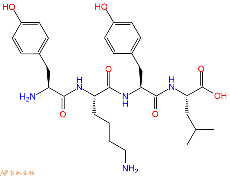 专肽生物产品H2N-Tyr-Lys-Tyr-Leu-OH