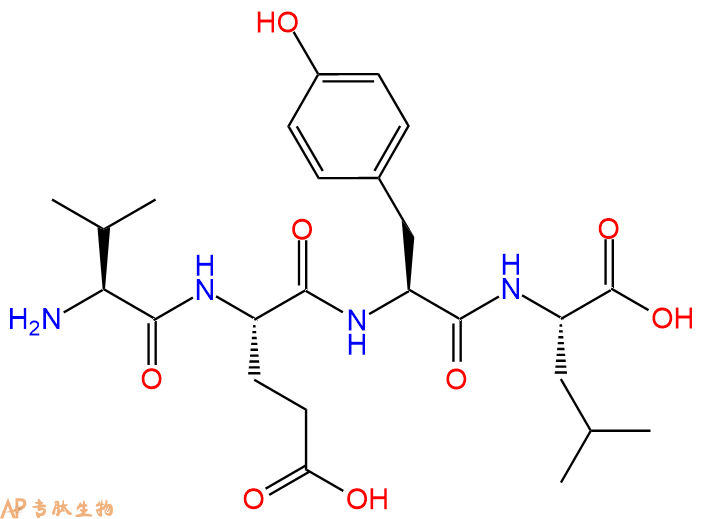 专肽生物产品H2N-Val-Glu-Tyr-Leu-OH