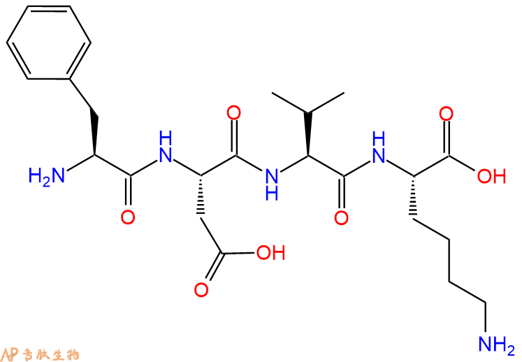 专肽生物产品H2N-Phe-Asp-Val-Lys-OH