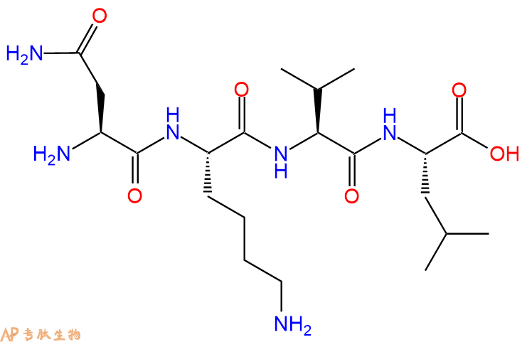 专肽生物产品H2N-Asn-Lys-Val-Leu-OH