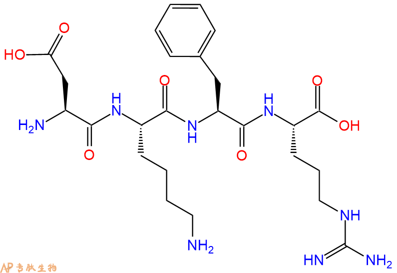 专肽生物产品H2N-Asp-Lys-Phe-Arg-OH