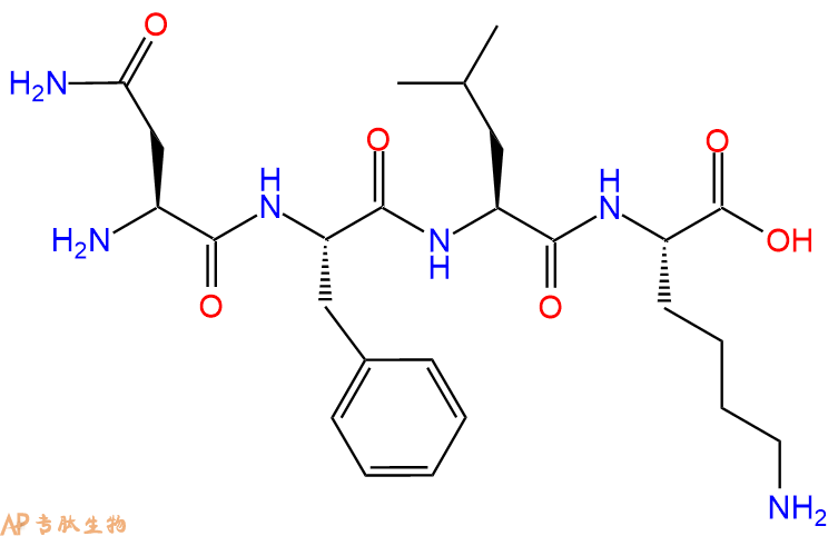 专肽生物产品H2N-Asn-Phe-Leu-Lys-OH