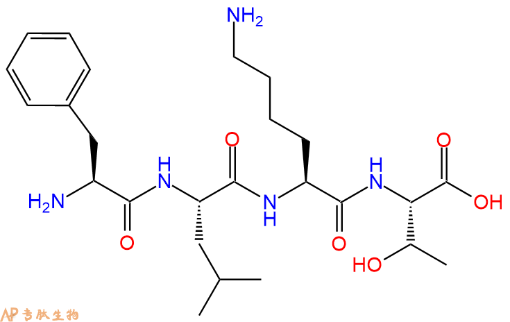 专肽生物产品H2N-Phe-Leu-Lys-Thr-OH