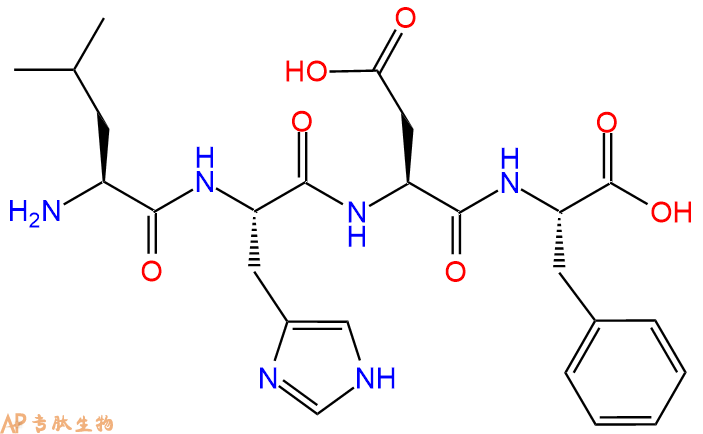 专肽生物产品H2N-Leu-His-Asp-Phe-OH