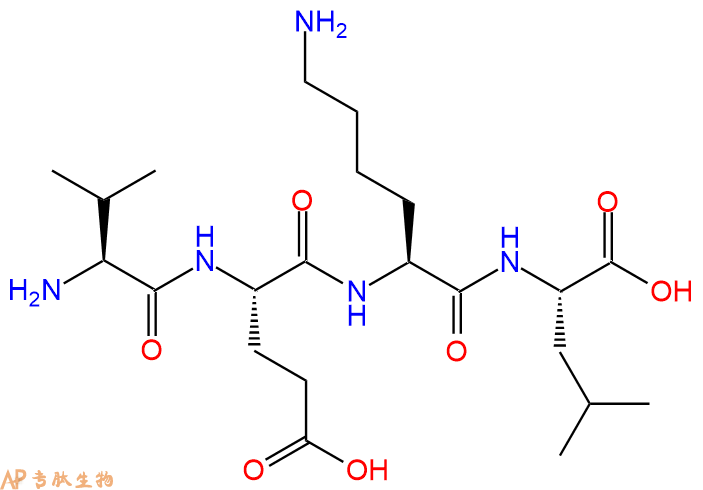 专肽生物产品H2N-Val-Glu-Lys-Leu-OH