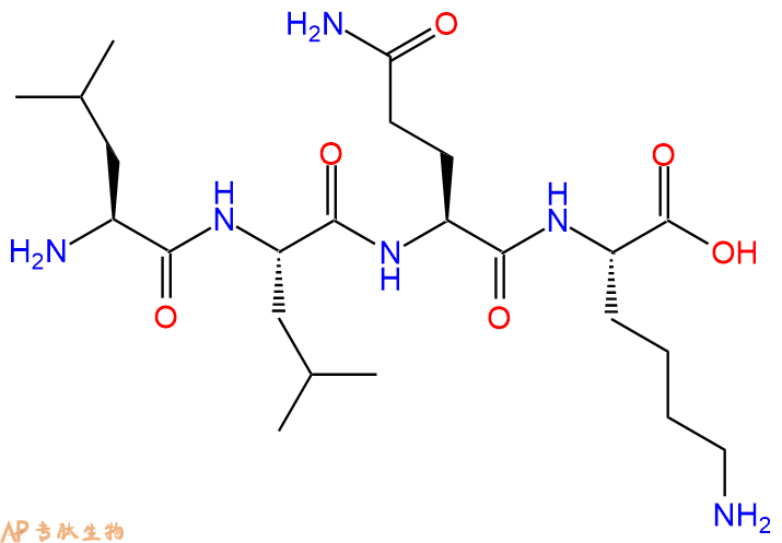 专肽生物产品H2N-Leu-Leu-Gln-Lys-OH
