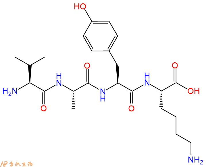 专肽生物产品H2N-Val-Ala-Tyr-Lys-OH