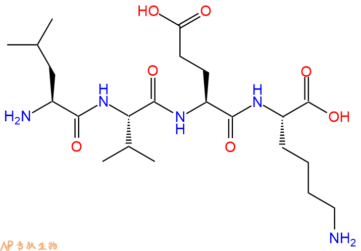 专肽生物产品H2N-Leu-Val-Glu-Lys-OH