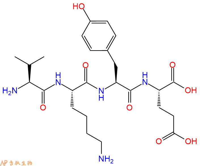 专肽生物产品H2N-Val-Lys-Tyr-Glu-OH