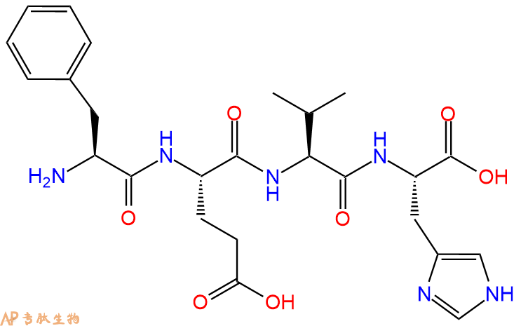 专肽生物产品H2N-Phe-Glu-Val-His-OH