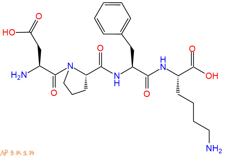 专肽生物产品H2N-Asp-Pro-Phe-Lys-OH