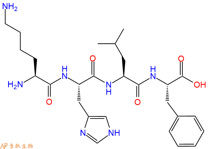 专肽生物产品H2N-Lys-His-Leu-Phe-OH