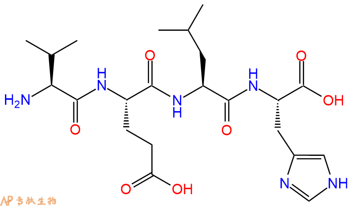 专肽生物产品H2N-Val-Glu-Leu-His-OH