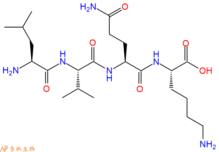 专肽生物产品H2N-Leu-Val-Gln-Lys-OH