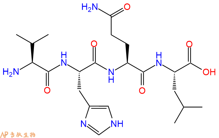 专肽生物产品H2N-Val-His-Gln-Leu-OH