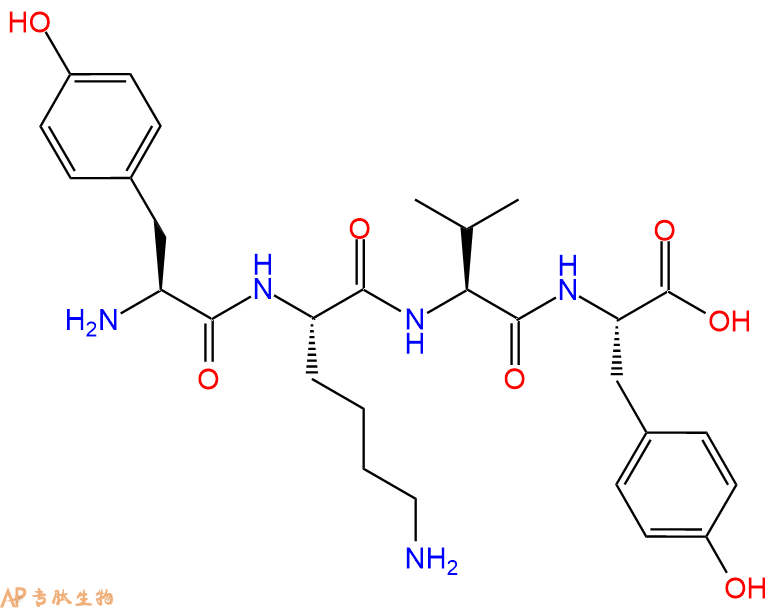 专肽生物产品H2N-Tyr-Lys-Val-Tyr-OH