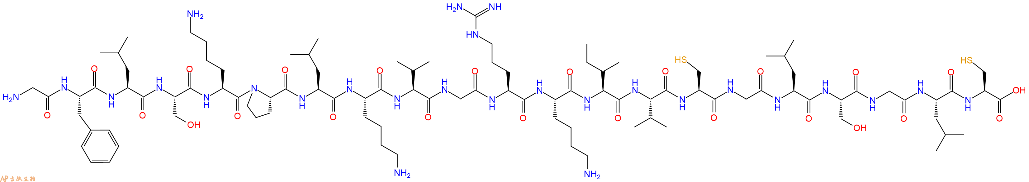 专肽生物产品H2N-Gly-Phe-Leu-Ser-Lys-Pro-Leu-Lys-Val-Gly-Arg-Lys-Ile-Val-Cys-Gly-Leu-Ser-Gly-Leu-Cys-OH