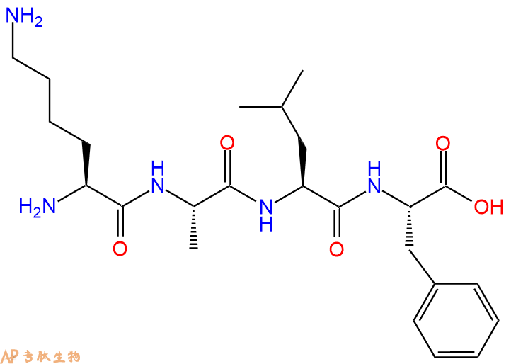 专肽生物产品H2N-Lys-Ala-Leu-Phe-OH