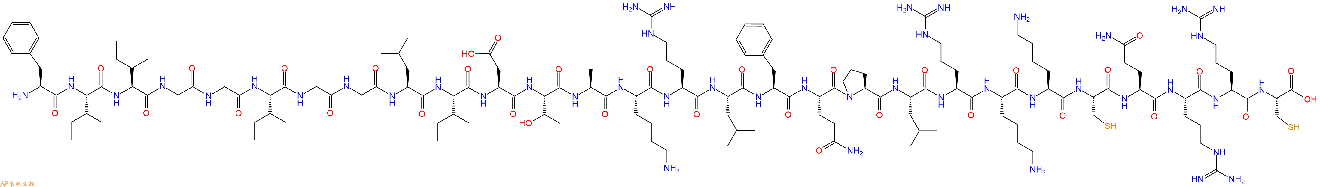 专肽生物产品H2N-Phe-Ile-Ile-Gly-Gly-Ile-Gly-Gly-Leu-Ile-Asp-Thr-Ala-Lys-Arg-Leu-Phe-Gln-Pro-Leu-Arg-Lys-Lys-Cys-Gln-Arg-Arg-Cys-OH