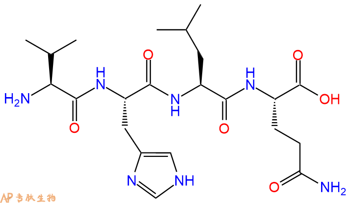 专肽生物产品H2N-Val-His-Leu-Gln-OH