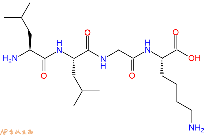 专肽生物产品H2N-Leu-Leu-Gly-Lys-OH