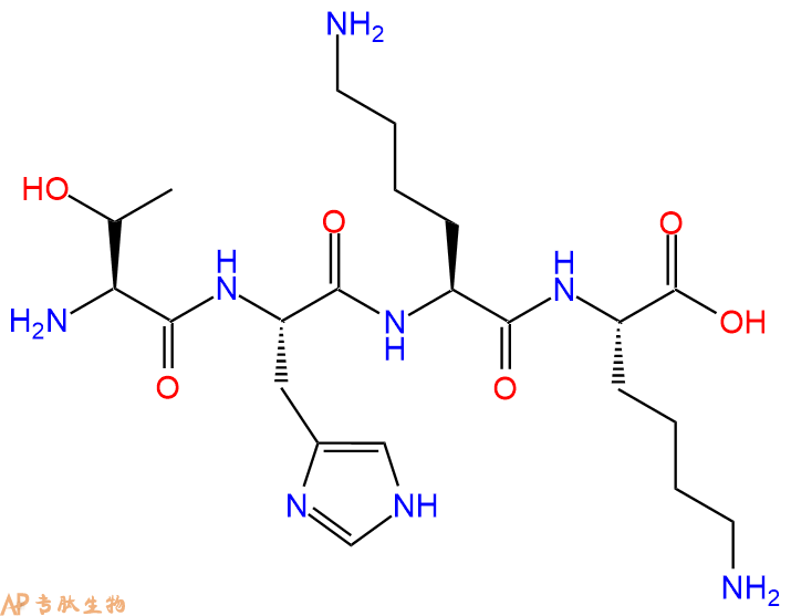专肽生物产品H2N-Thr-His-Lys-Lys-OH