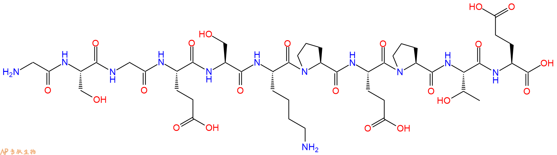 专肽生物产品H2N-Gly-Ser-Gly-Glu-Ser-Lys-Pro-Glu-Pro-Thr-Glu-OH