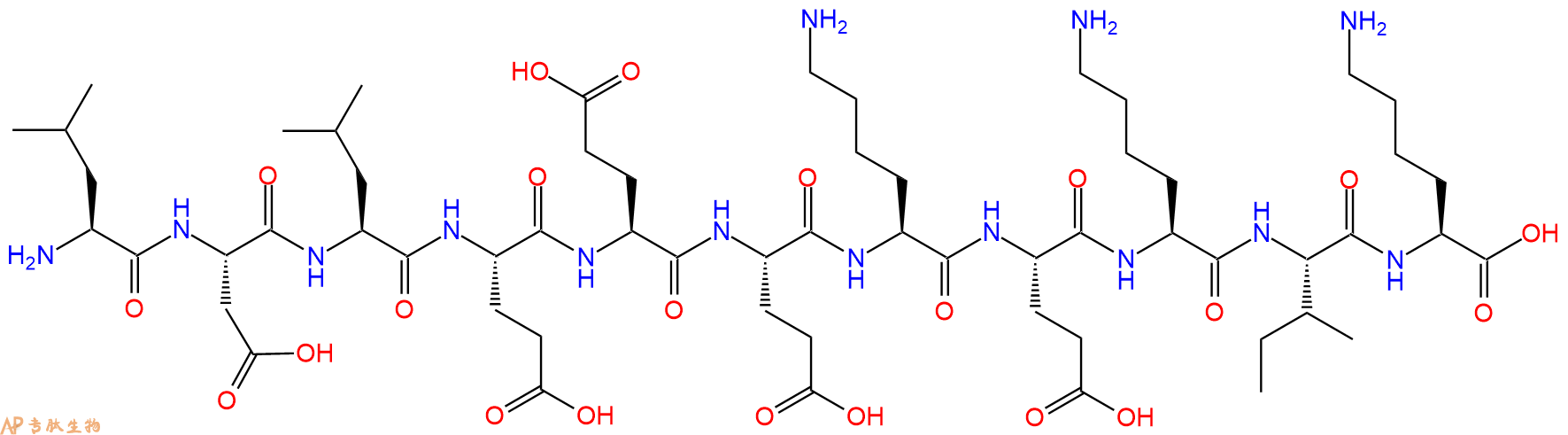 专肽生物产品H2N-Leu-Asp-Leu-Glu-Glu-Glu-Lys-Glu-Lys-Ile-Lys-OH